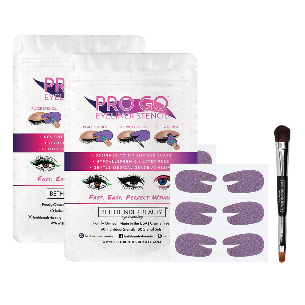 PRO GO Eyeliner Stencil Duo + Brush Set